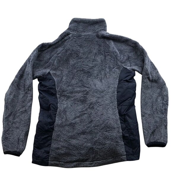 The North Face Womens Half-Zip Pullover Jacket Small Fuzzy Fleece Blue & Gray - Picture 2 of 13